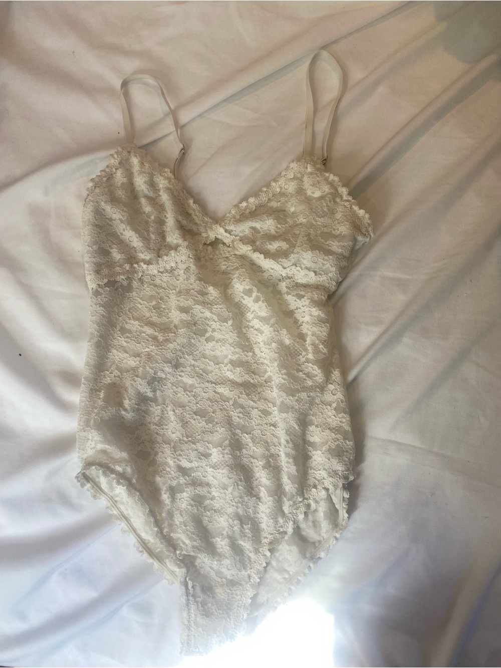 aerie Cream Lace Bodysuit